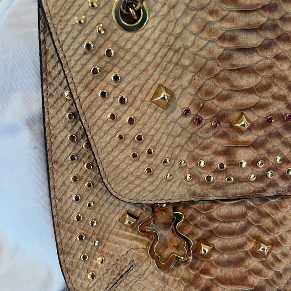 TOUS --  Python Crossbody Bag -- Gold Chain -- Animal Print -- Dust Bag - Picture 3 of 10